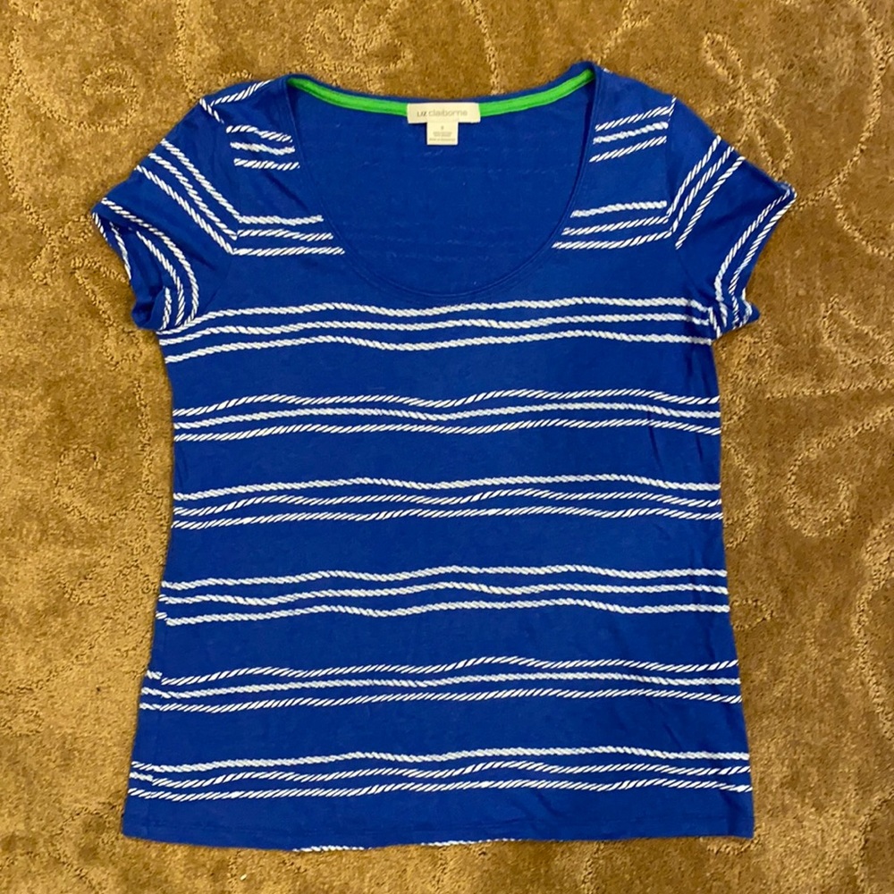 Blue white Liz Claiborne top